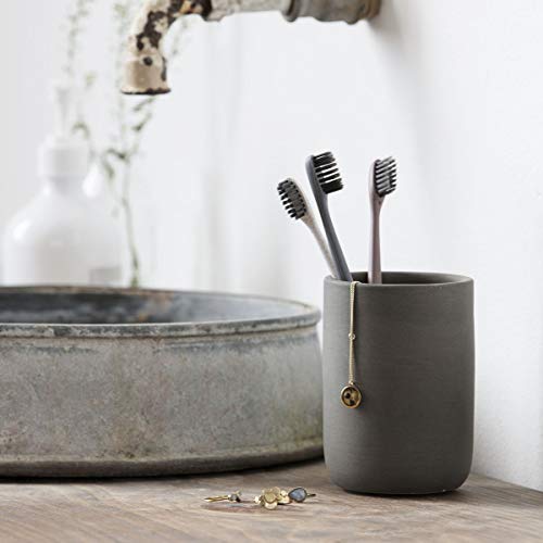 House Doctor - Juego de cepillos de dientes, color gris, blanco y rosa, 18,5 x 1,5 cm