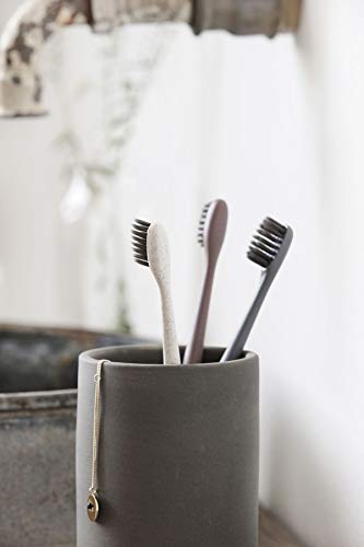 House Doctor - Juego de cepillos de dientes, color gris, blanco y rosa, 18,5 x 1,5 cm