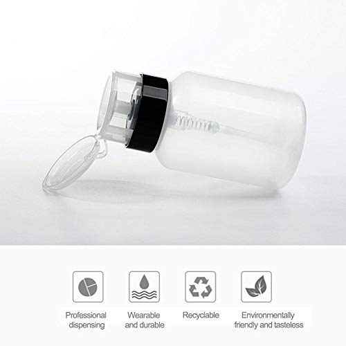 Househome - Bomba de disolvente de esmalte de uñas, botella de plástico vacía de dispensador, recipiente vacío para cosméticos de botella de agua de 200 ml