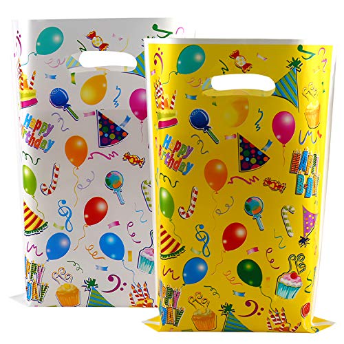 Howaf 60 Piezas Bolsas Regalo Cumpleaños, bolsas para chuches, Bolsas Plástico para Frutos Secos, Caramelos, Chocolate, piñata, idea de regalo fiestas infantiles cumpleaños de niños