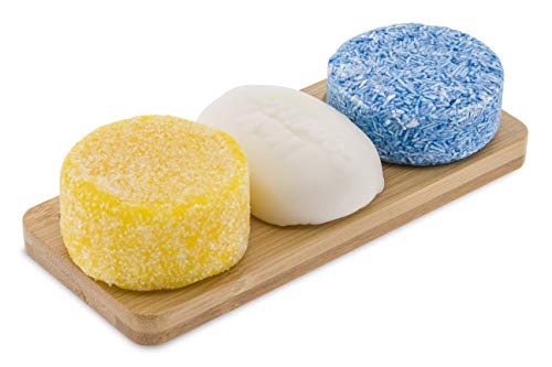 Howket, Set ecológico, Champú sólido Ocean + Acondicionador Jazmín + Gel exfoliante de Jengibre + Jabonera de Bambú (Persian Blue)