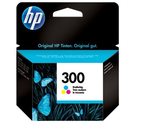HP 300 CC643EE,Cartucho de Tinta Original Tricolor, Compatible con impresoras de inyección de tinta tinta HP DeskJet D2560, D2660, F4280, F4224, F4283; Photosmart Serie C