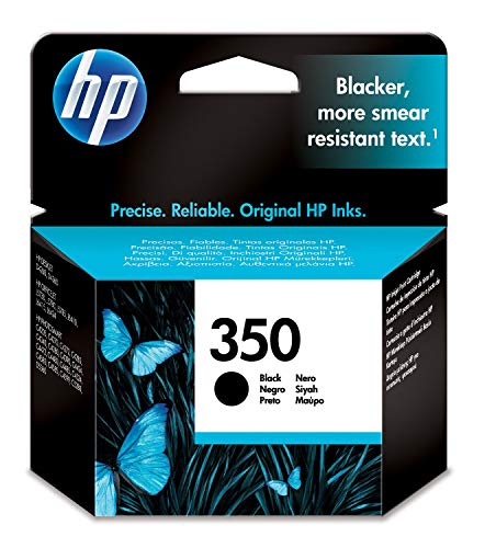 HP 350 CB335EE - Cartucho de Tinta Original, Negro, compatible con impresoras de inyección de tinta HP Deskjet D4260, D4300, Photosmart C5280, C4200, Officejet J5780, J5730