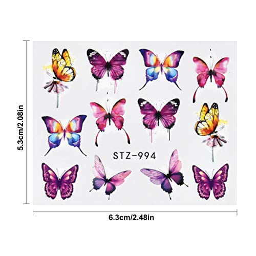 HQdeal 30 Hojas Pegatinas Uñas al Agua Decorativas Flores Pegatinas Transferencia Agua Calcomanías Uñas Etiquetas Engomadas para DIY Decoración de Arte de Uñas Patrón