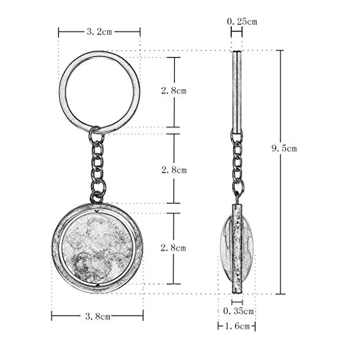 Hqiyaols Keychain España Port Aventura Park Salou Cristal Girar Acero Inoxidable Llavero Viajes Ciudad Recuerdo Llavero