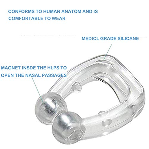 HQLCX Silicona Lucha contra el Ronquido La Respiración de La Nariz del Tapón del Ronquido Anti Ronquido Dispositivo para Dormir Apnea Guardia Noche con La Caja