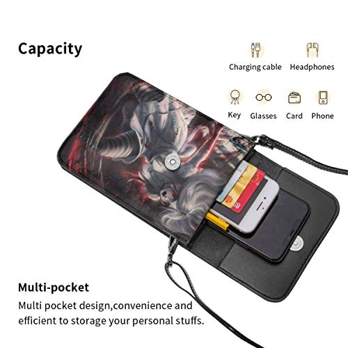 HTDG Ali-ce Hys-teria Bolso bandolera pequeño de cuero para mujer - Monedero para teléfono móvil Cartera Fácil de llevar Práctica práctica Bolso bandolera con apertura y cierre magnéticos con correa