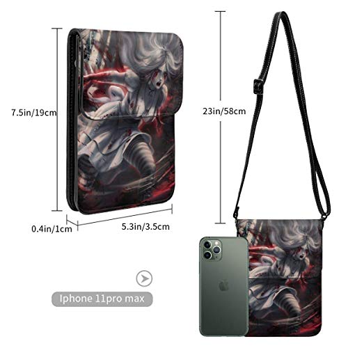 HTDG Ali-ce Hys-teria Bolso bandolera pequeño de cuero para mujer - Monedero para teléfono móvil Cartera Fácil de llevar Práctica práctica Bolso bandolera con apertura y cierre magnéticos con correa