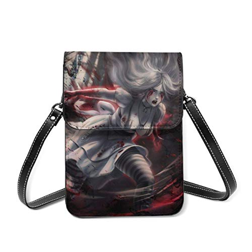 HTDG Ali-ce Hys-teria Bolso bandolera pequeño de cuero para mujer - Monedero para teléfono móvil Cartera Fácil de llevar Práctica práctica Bolso bandolera con apertura y cierre magnéticos con correa