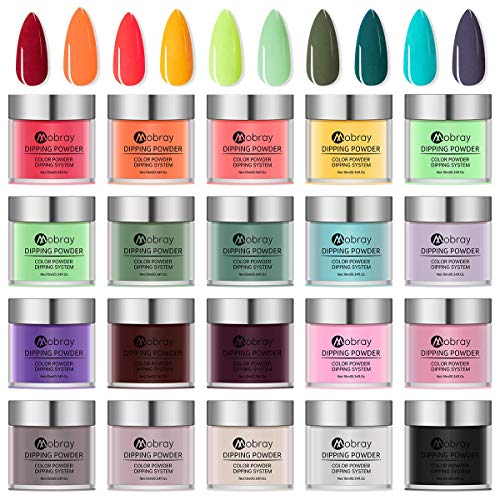Huanchenda Polvo Acrílico para Uñas, Polvo de Inmersión para Uñas 20 Colores 10g/frasco Juego de Decoración de Uñas para Principiantes(no incluidos líquidos en polvo de inmersión)