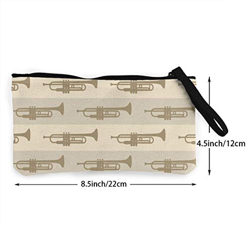 huatongxin Unisex Trumpets Wallet Coin Purse Canvas Zipper Make Up Change Pouch For Party