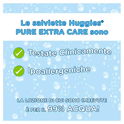 Huggies Pure Extra Care Toallitas para Bebé - 1 caja con 4 paquetes (3 x 56 toallitas por paquete)