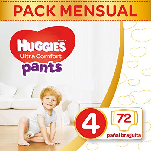 Huggies Ultra Comfort Pañales Braguita Talla 4 (9-14 Kg) - 72 Pañales