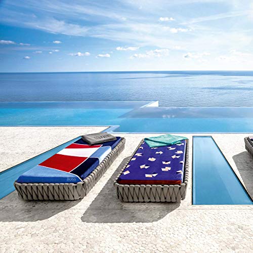Hugo Boss Home toalla de playa Carved, algodón, Lagoon, 100180