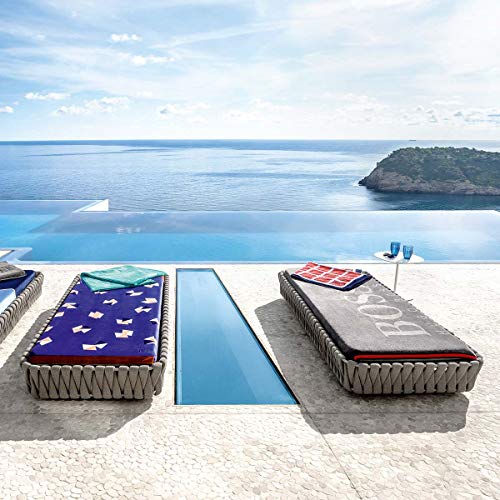 Hugo Boss Home toalla de playa Carved, algodón, Lagoon, 100180