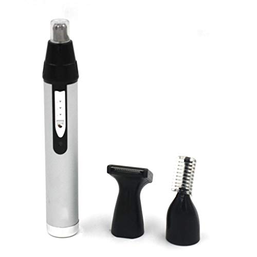 HUIHUAN Recortadora de vello nasal, Profesional 3 en 1 Nariz, Oído, Ceja y Recortadora de vello facial para hombres y mujeres, Recortadora de cabello electrónica recargable (Blanco perla)