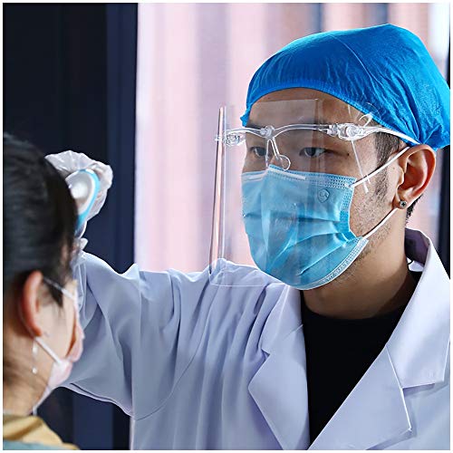 Huili Anti-Escupir Protector Facial - extraíble Escudo Transparente Cara - Visera Protectora Transparente - Prueba de Salpicaduras - a Prueba de Aceite - para el Taller de Cocina de Limpieza,A