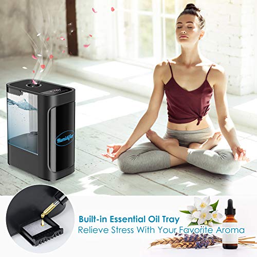 Humidificador de Aire Ultrasónico 4.5L,Humidificador Vapor Frío,con 3 Humedades Ajustables,Temporizador,Función de Aromaterapia,Monitor de Humedad,Control Remoto,Boquilla 360º Girable, para Bebé,Hogar