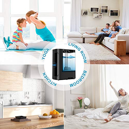 Humidificador de Aire Ultrasónico 4.5L,Humidificador Vapor Frío,con 3 Humedades Ajustables,Temporizador,Función de Aromaterapia,Monitor de Humedad,Control Remoto,Boquilla 360º Girable, para Bebé,Hogar