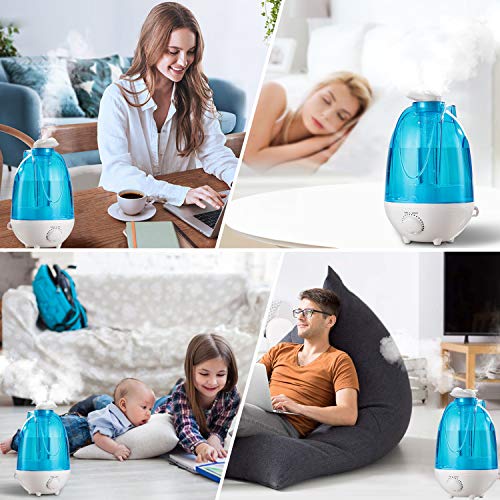 Humidificador Ultrasónico de 4 L Bebá, Humidificador Bebáde Vapor Frío, Difusor de Aceites Esenciales, Depósito de Agua de Gran Capacidad, Bandeja Difusor de Aroma, con 2 Boquilla 360º Girable (4L)