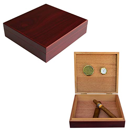 Humidor de Cedro Español de Acabado de Cerezo con Sellado Magnético