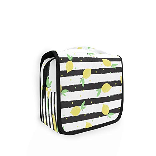 Hunihuni - Bolsa de aseo colgante con diseño de frutas y limón, multifunción, para viajes, cosméticos, maquillaje, bolsa de lavado para mujeres y hombres