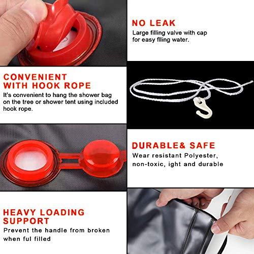 HUOHUOHUO Ducha Solar Camping Portatil,Ducha Solar Bolsa,Bolsa de Ducha Solar Exterior,Ducha Solar Bolsa Camping,Bolsa de Ducha para Camping,Bolsa de Ducha Portatil
