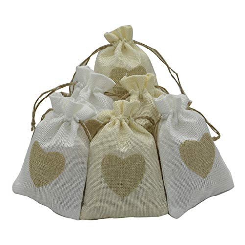 Huyiko 50 Lin Partes Impresas algodón de Lino de Almacenamiento Saordon a Partir de Perlas joyería Maquillaje Regalos Dulces