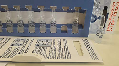 HYALURONIC ACID. Ácido Hialurónico de Acción Inmediata Anti Edad. Serum Facial hidratante a base de concentrados biológicos con Ácido Hialurónico. Hidratación profunda.7 ampollas/ 1ml. + 1 de regalo