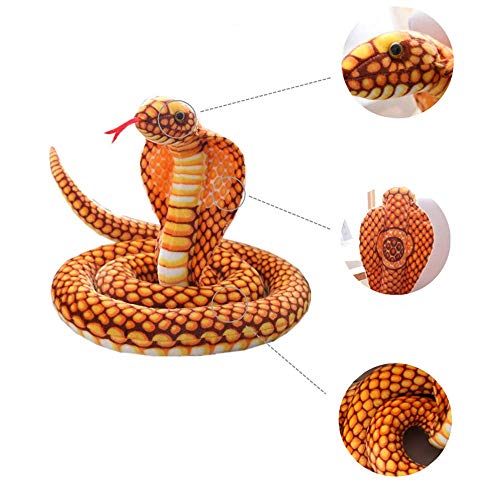 HYLH 1PC 210cm Simulación King Cobra Snake Naja Nivea Plush Joke Toy Soft Stuffed Dolls Regalo Divertido Niños Fiesta de niños