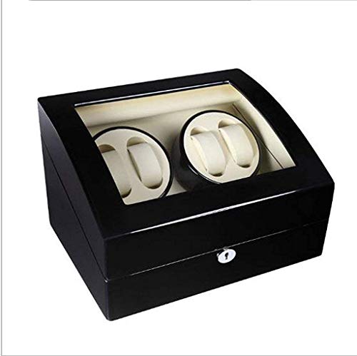 HYLL Reloj automático Winder Box 10 Muestra Laca de Piano, la rotación automática de la Cadena Motorbox más silencioso,Blanco