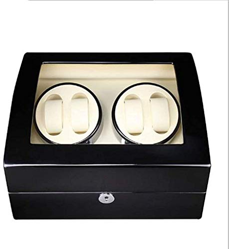 HYLL Reloj automático Winder Box 10 Muestra Laca de Piano, la rotación automática de la Cadena Motorbox más silencioso,Blanco