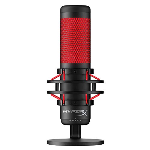 HyperX QuadCast Table Microphone Negro, Rojo - Micrófono (Table Microphone, -36 dB, 20-20000 Hz, 16 bit, 48 kHz, Alámbrico)