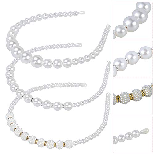 Hysagtek - 6 diademas de perlas de imitación blancas para novia, accesorio para el pelo de boda, adorno para mujeres y niñas