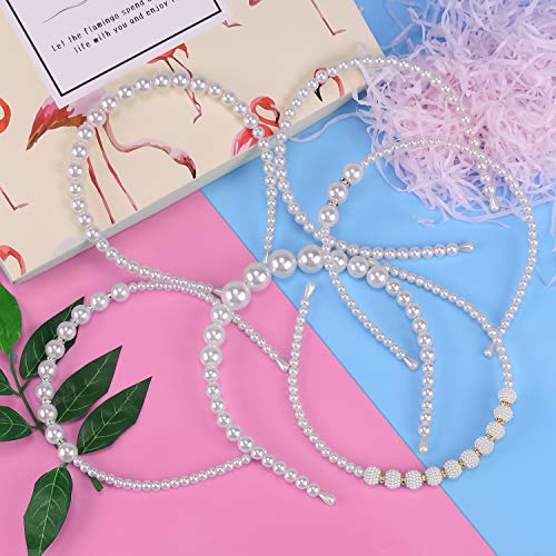 Hysagtek - 6 diademas de perlas de imitación blancas para novia, accesorio para el pelo de boda, adorno para mujeres y niñas