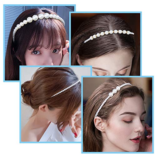 Hysagtek - 6 diademas de perlas de imitación blancas para novia, accesorio para el pelo de boda, adorno para mujeres y niñas