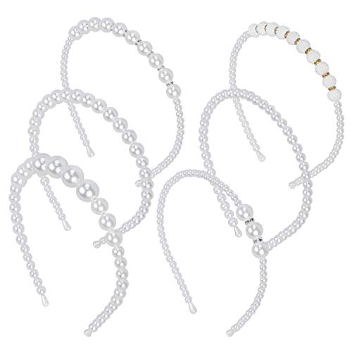 Hysagtek - 6 diademas de perlas de imitación blancas para novia, accesorio para el pelo de boda, adorno para mujeres y niñas