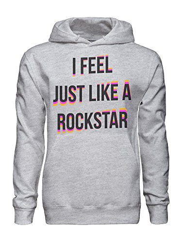 I Feel Just Like A Rock Star Bright Design Felpa con Cappuccio da Uomo Extra Large