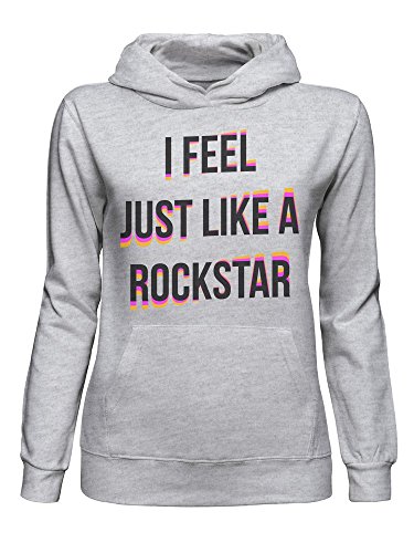 I Feel Just Like A Rock Star Bright Design Sudadera con Capucha para Mujer Large