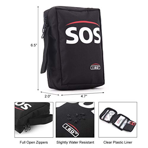 I GO Botiquín Primeros Auxilios con 95 Artículos, Adecuado para Automóviles, Hogares, Campamentos, Viajes, Actividades al Aire Libre o Deportes.