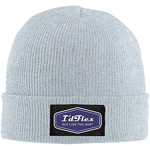 I_d Flex Pero me Gusta Esta Camisa Hombres Mujeres Sombreros de Punto Diarios Sombreros de acrílico cálido Gorros Calavera Gorros de Invierno