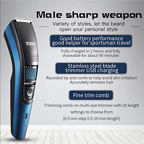 iAmotus Cortadora de Cabello para Hombres Corte de Cabello Cortapelos Recargable con 20 ajustes de longitud Recortadora Eléctrica de Peluquería de Bajo Ruido