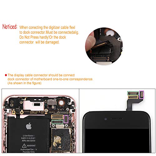 Ibaye Reemplazo Pantalla táctil Compatibles Phone 6S Negro LCD Pulgadas Exhibición