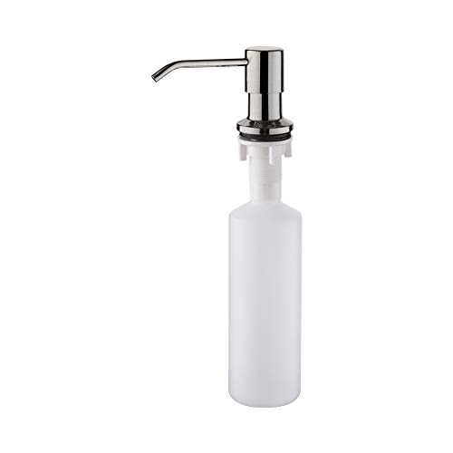 Ibergrif M34027A Dispensador de Jabón Líquido, Detergente de Cocina Incorporado, Gris, 300 ML,Talla única, Acero Inoxidable