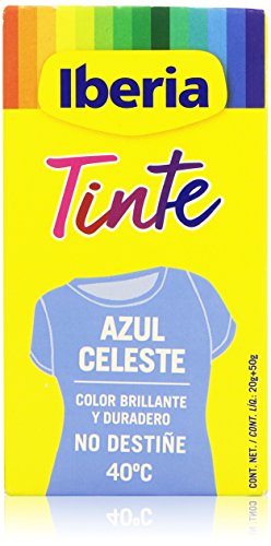 Iberia - Tinte Azul Celeste para ropa, 40°C