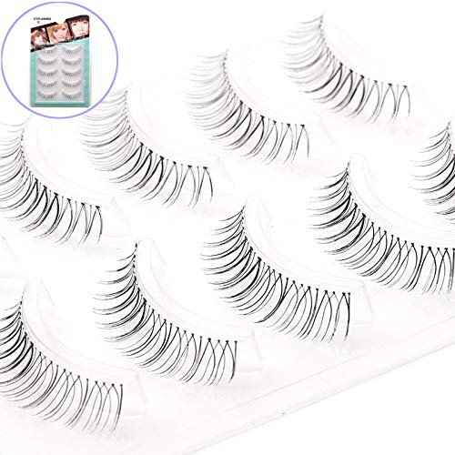 ICYCHEER 5 pares/caja de pestañas japonesas de aspecto natural hechas a mano largas pestañas falsas suaves pestañas de maquillaje extensión de pestañas