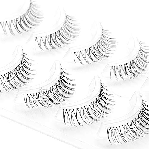 ICYCHEER - Pestañas postizas japonesas de estilo natural, pestañas de maquillaje ultra ligeras, pestañas de aire, extensiones hechas a mano, pestañas afiladas suaves superiores e inferiores.