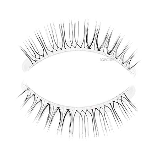ICYCHEER - Pestañas postizas japonesas de estilo natural, pestañas de maquillaje ultra ligeras, pestañas de aire, extensiones hechas a mano, pestañas afiladas suaves superiores e inferiores.
