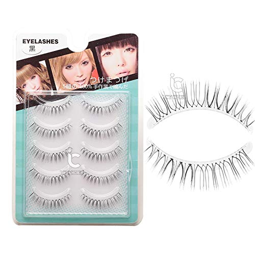 ICYCHEER - Pestañas postizas japonesas de estilo natural, pestañas de maquillaje ultra ligeras, pestañas de aire, extensiones hechas a mano, pestañas afiladas suaves superiores e inferiores.