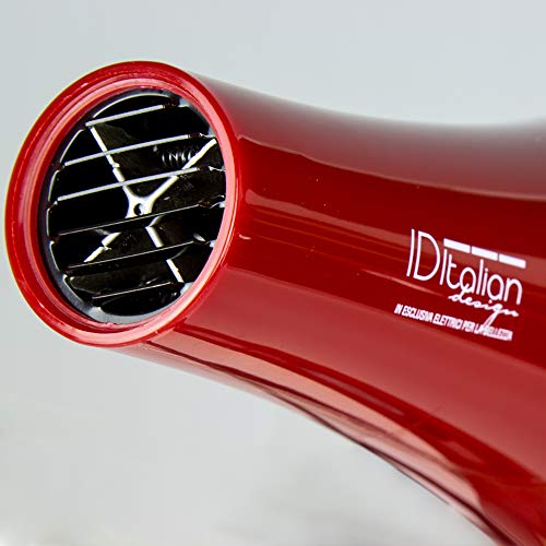 ID Italian Design | Secador de Pelo Profesional 3 Modos de Calor, 2 Velocidades de Color Rojo - 2200W
